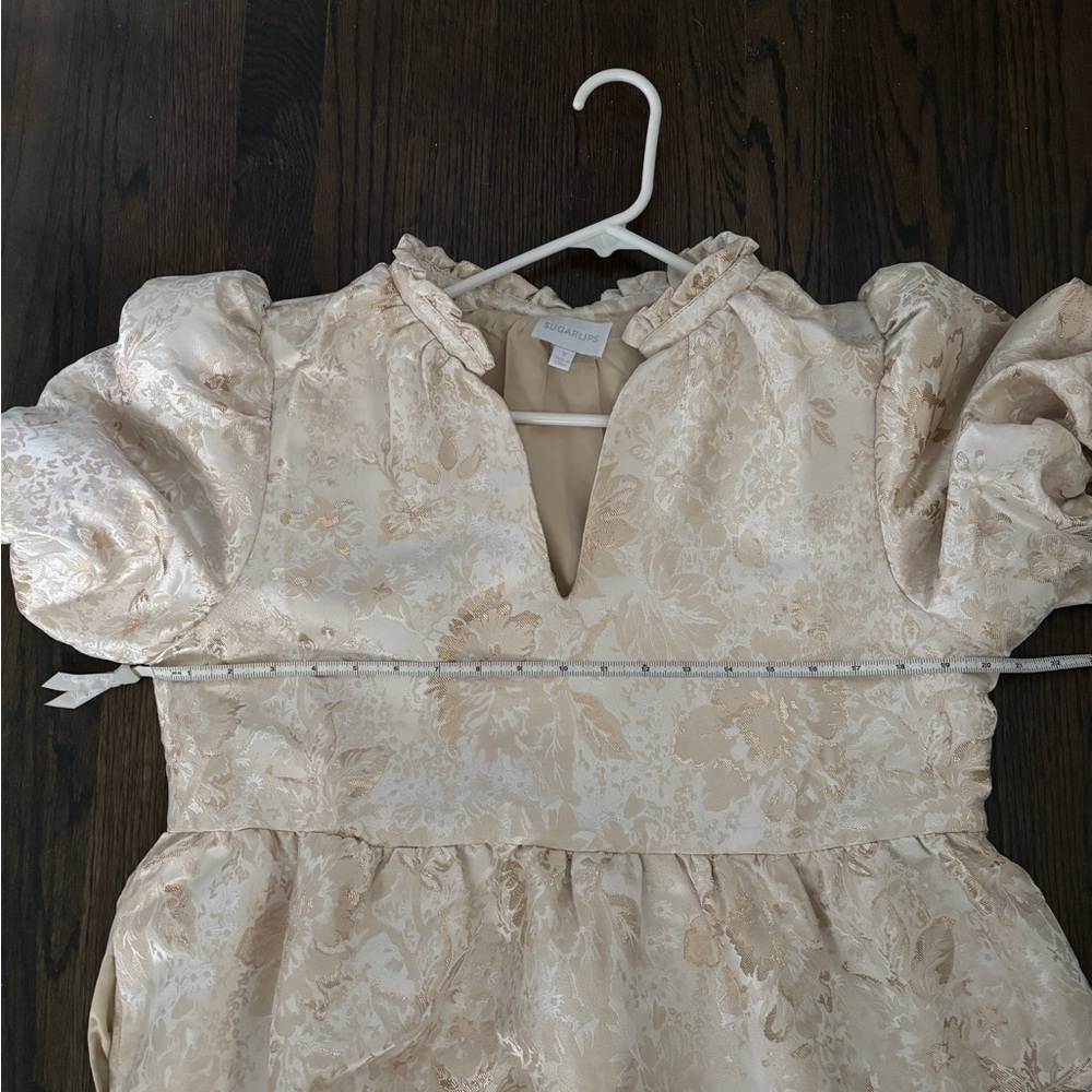 Sugarlips Ivory Puff Sleeve Mini Dress - Picture 10 of 10